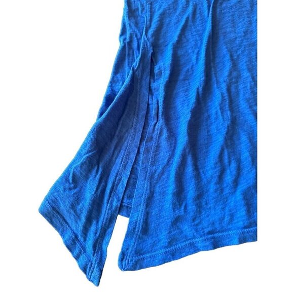 Stateside By Anthropologie Women's Asymmetrical Hem Blue Tee Shirt S 100% Supima - Picture 3 of 5